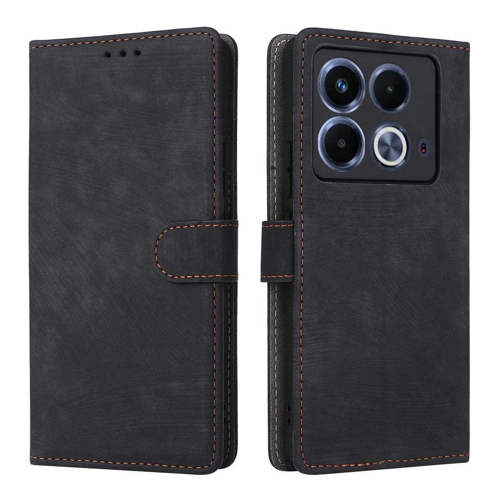 Infinix Note 40 5G Leather Case with Card Slot, Stand & Lanyard (Model X6852)