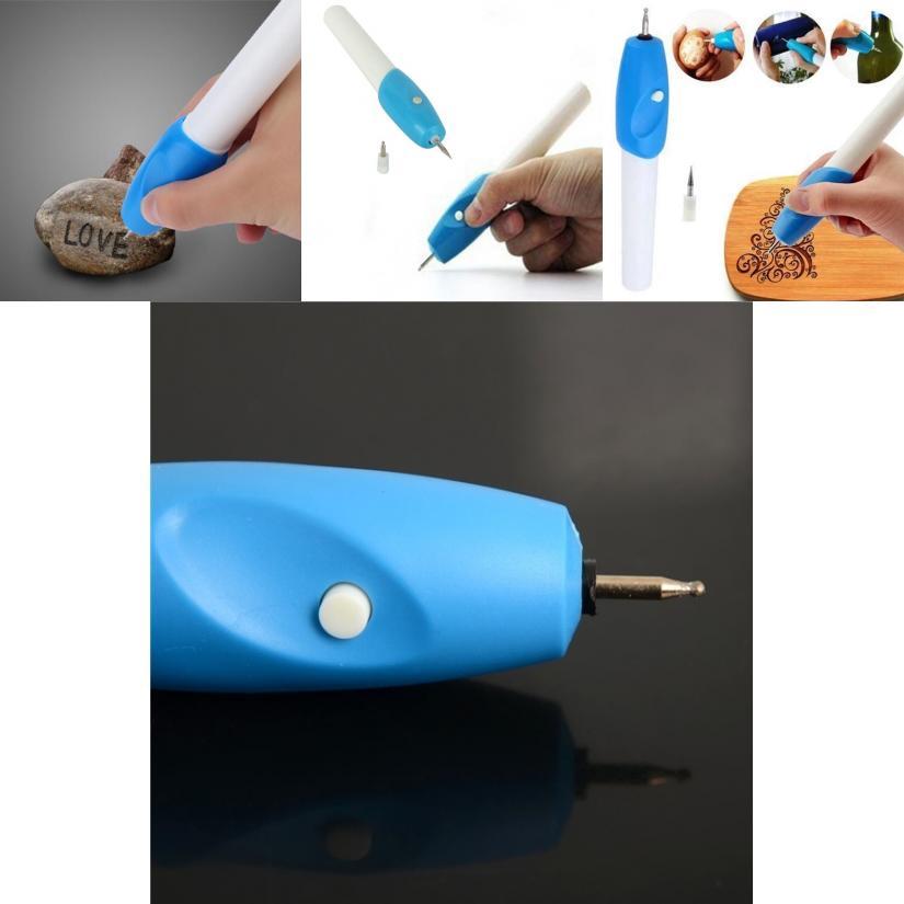 Electric Engraving Pen Jewelry Engrave Pen With White And Blue Design For Precise Diy Crafting