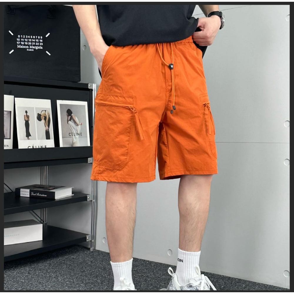 Fashion Streetwear-inspired Cargo Shorts, Bright Green Relaxed Fit Shorts, Breathable Shorts for Urban Styling & Warm Weather