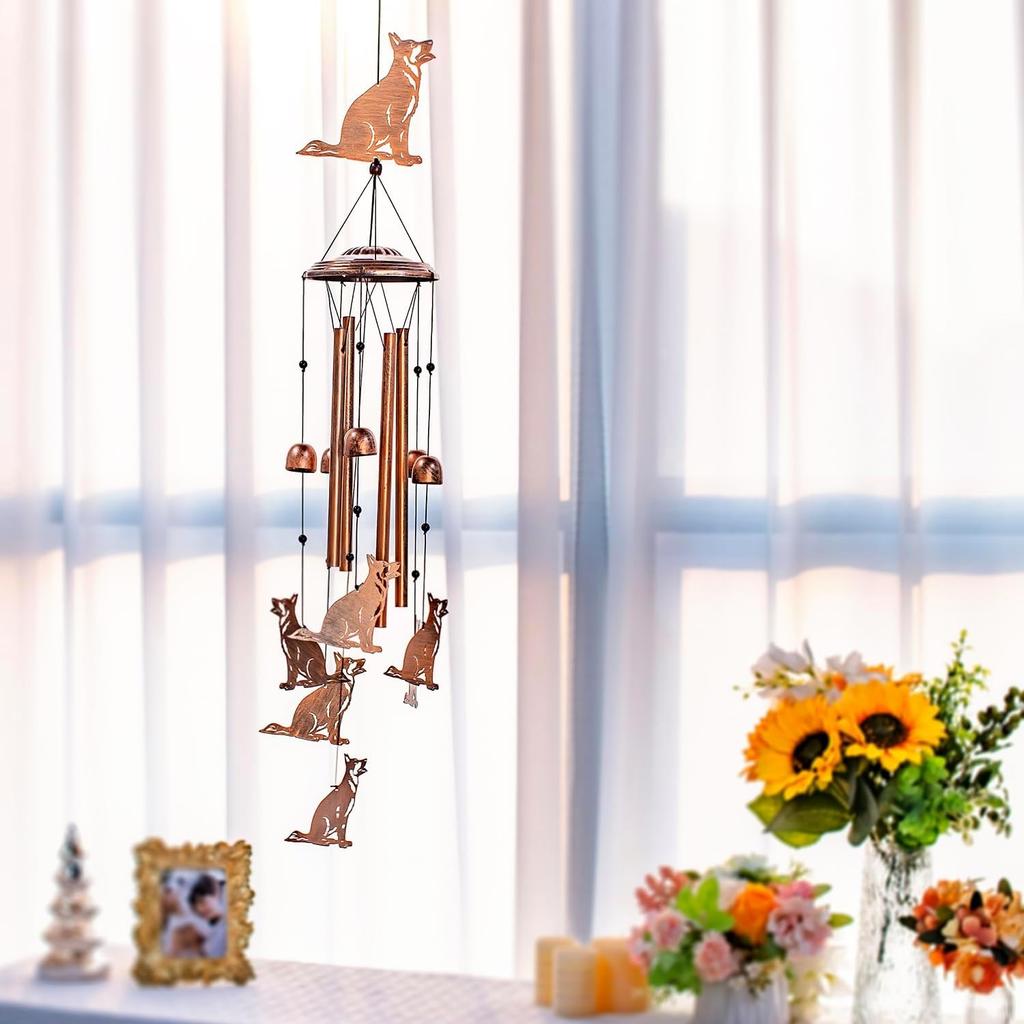 German Shepherd Dog Wind Chimes for Outside,Dog Gifts for Women Men/Memorial/Sympathy/Birthday Gifts Metal windchimes Outdoors/Indoors,Garden Decor
