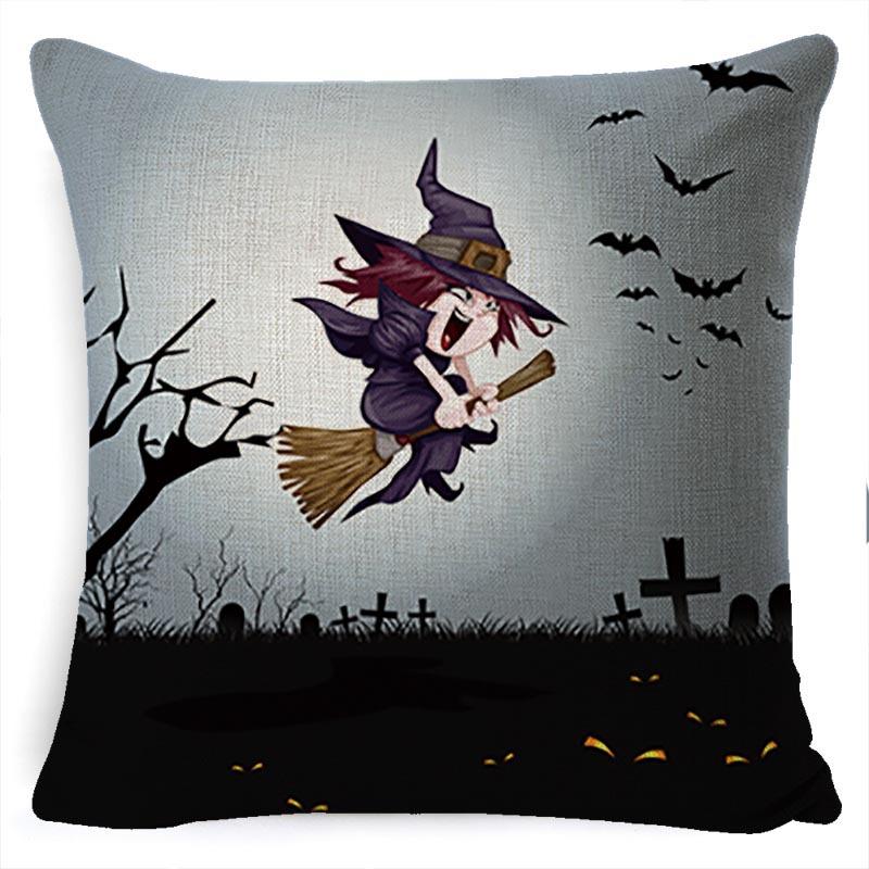 Halloween Pumpkin Horror Series Linen Pillow Cover Car Cushion Pillow