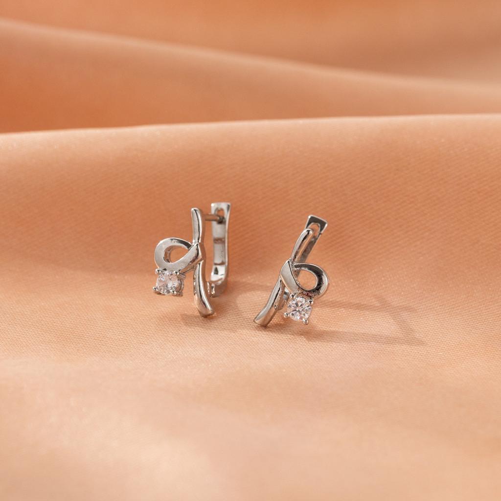 Stylish Geometric Copper Zircon Ribbon Earrings Chic Summer Fashion For Women