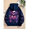 Hoodies for Boys Girls Casual Sweatshirt Kids Clothes Tops Long Sleeve Hoodie Shattered Love Skull Printed Hooded Pullover