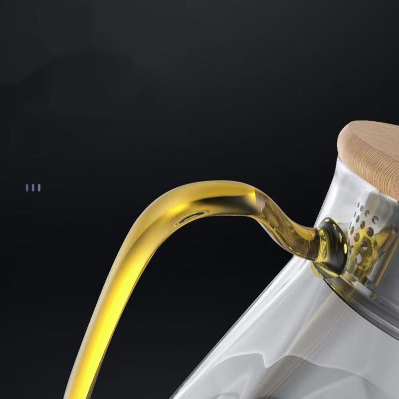 Transparent Heat-resistant Glass Teapot Large Capacity Flower Tea Cold Water Kettle Home, Hotel, Kitchen and Daily Necessities