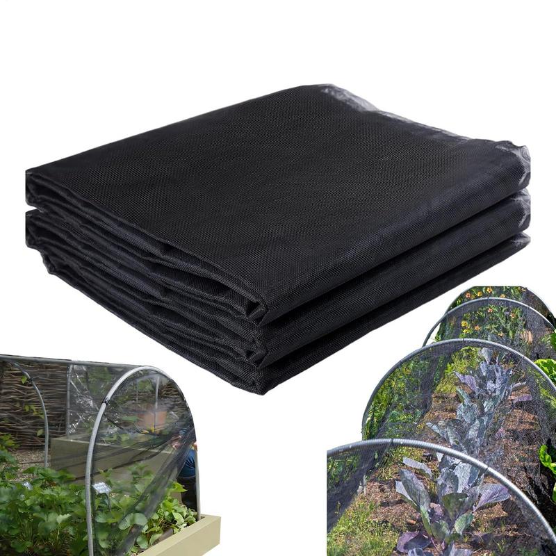 4/6/10m Black Garden Insect Net Reusable Anti Bird Raised Garden Bed Cover Breathable Adjustable Plant Support Netting