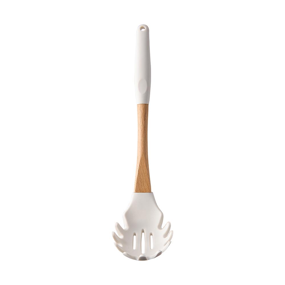 11-Piece Silicone Kitchen Utensil Set with Solid Wood Handles