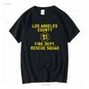 LA County 51 Fire Dept Resque Squad Logo Truck Side T Shirt Vintage Washed Comfortable Stretched Casual Soft Unisex Slightly