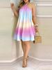 Summer Off-the-Shoulder Halter Lace-Up Loose Women's Dress