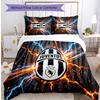 Juventus FC Pattern Printed 3PCS Bedding Set Soft Skin-Friendly Washable Duvet Cover & Pillowcases Set All Season Bedroom