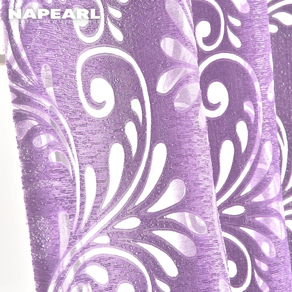 1PC Napearl Fashionable and Versatile European Retro Jacquard Solid Color Gauze Curtain for Living Room Bedroom Home Decor