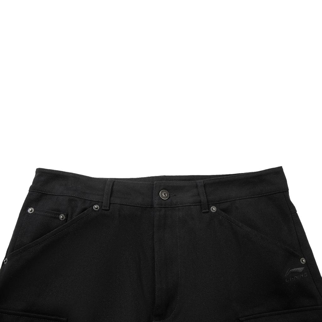 Li-Ning Simple Comfortable Versatile Solid Color Mid Waist Fashion Casual Pants Men Bottoms AKXV467-1