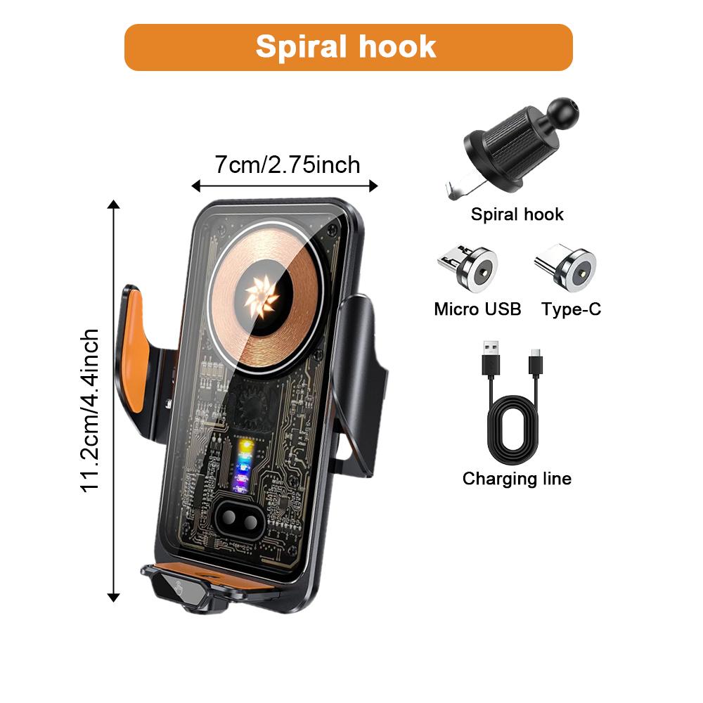 

Интеллектуальное беспроводное зарядное устройство Qi мощностью 15 Вт, автомобильный держатель для телефона, крепление на вентиляционную решетку, вращающийся на 360 градусов автоматический регулируемый кронштейн