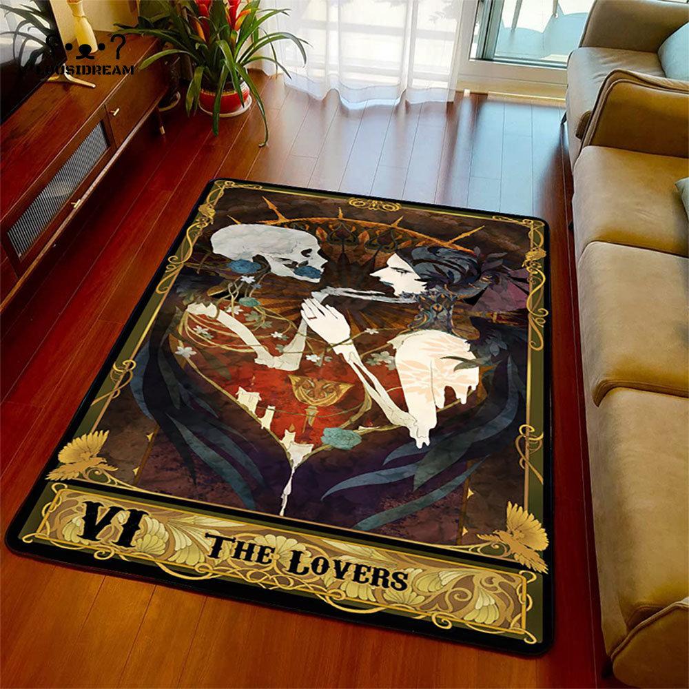 Tarotkarten Design Teppich Rutschfeste Teppiche Schlafzimmerteppich Teppich für Teenager Läufer Flur Bodenmatten Weihnachten Natal Geschenk Dekor