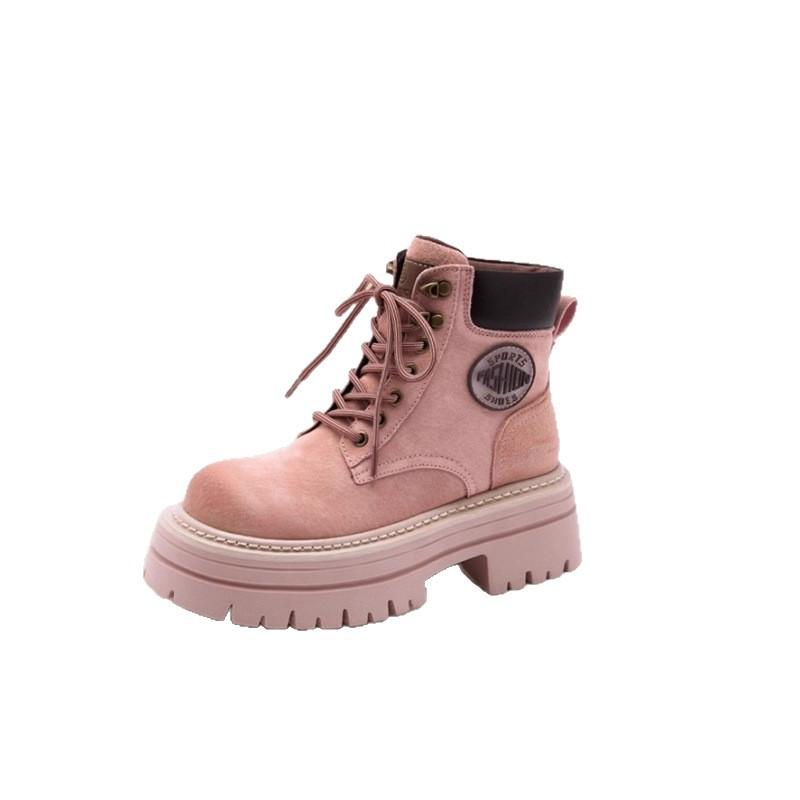 Martin Boots Women's Shoes 2025 New British Style Heightening Big Yellow Boots Small Four-season Thick-soled Short Boots