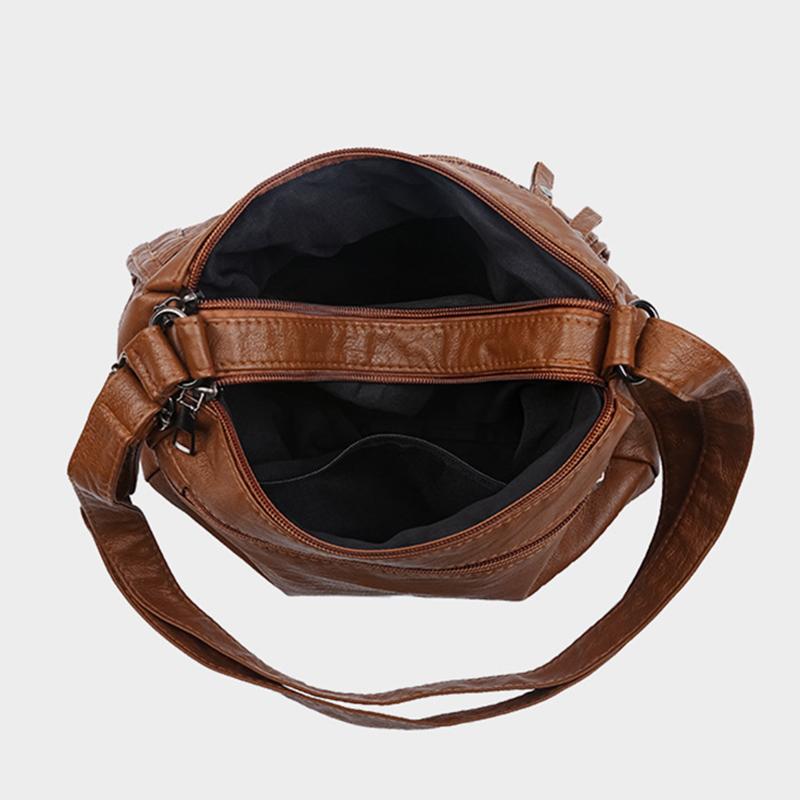 Neue Damen Schultertasche PU Weiches Leder Große Kapazität Umhängetasche Mode Einfach Mehrere Taschen Mehrschichtig Muttertasche für Frauen mittleren Alters