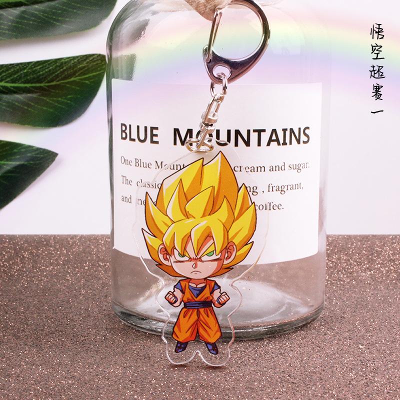 Anime Dragon Ball Acrylic Keychains Son Goku Vegeta Majin Buu Broly Frieza Trunks Zamasu Gogeta Lapis Super Saiyan Figures Toys