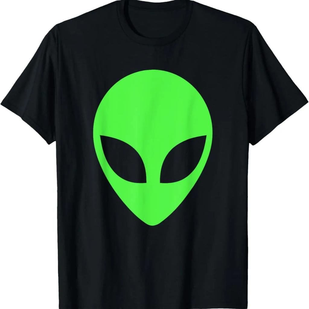 Grüner Alienkopf 90er-Jahre-Stil Lustiges Alien-T-Shirt