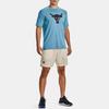 Under Armour Project Rock Vintage Print Crew Neck T-Shirt Men Tops Blue 1371214-416