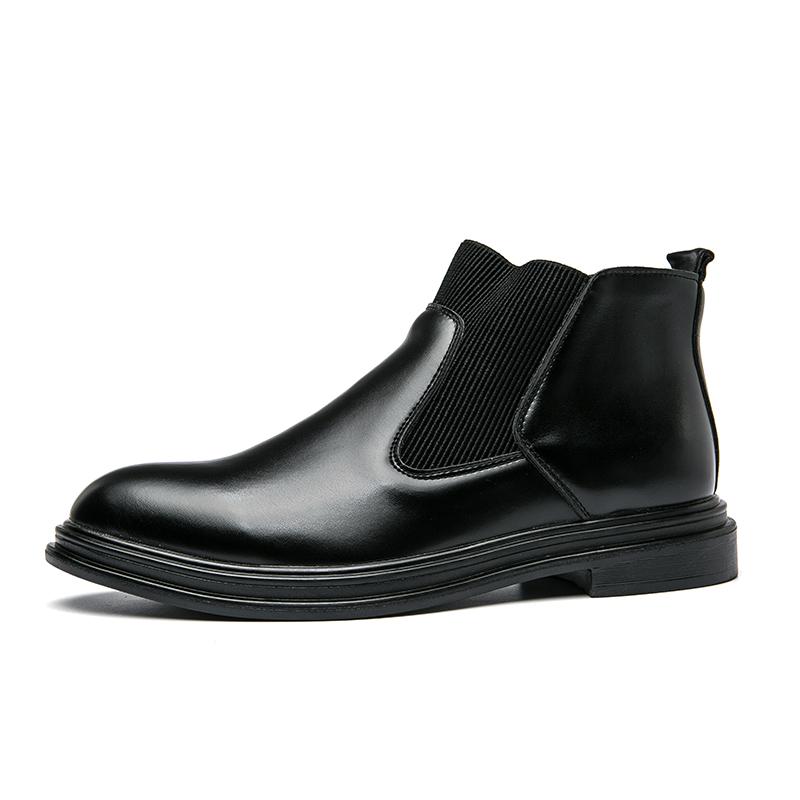 מגפוני קרסול יוקרתיים לגברים מגפיים וינטג' לגברים נעלי צ'לסי אופנתיות נעלי גברים ללא שרוכים נעליים רשמיות ליום יום חתונה משרד מגף בסיסי