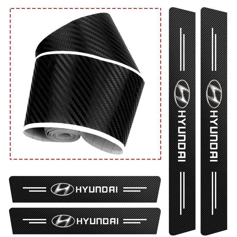 High-quality Carbon Fiber Car Door Sill Protector Sticker For Hyundai Elantra Tucson Genesis Avante Grandeur  Casper Venue DD3