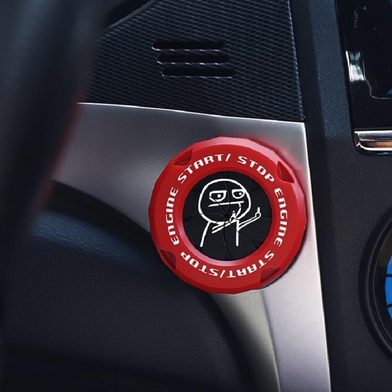 Car Ignition Switch Cover One-touch Start Button Rotating Protective Cap,Motorcycle Start Stop Ring Decoration Interior Sticker