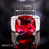 Luxury Red Women'S Ring, Geometric Domineering Ring, Generous Jewelry For Women
