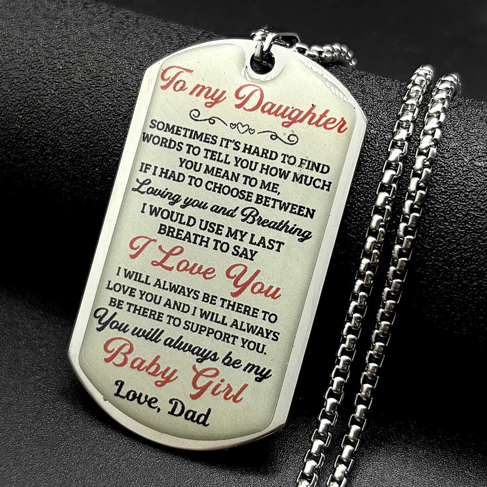 To My Son I Love You Pendant Necklace Stainless Steel Dog Tag Letters Chain Necklaces Gift Jewelry Love Dad Inspiration Kids