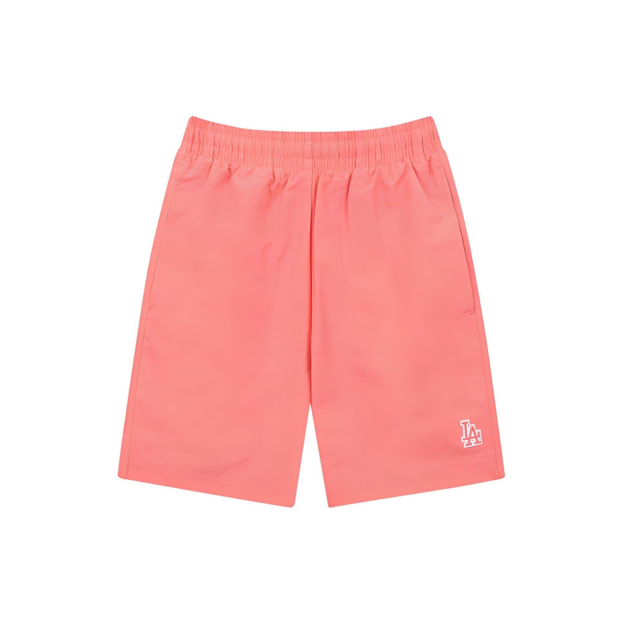 MLB Los Angeles Dodgers Logo Print Elastisch Einfarbige Freizeitshorts Unisex Shorts Koralle 31SMU2131-07P XS pink