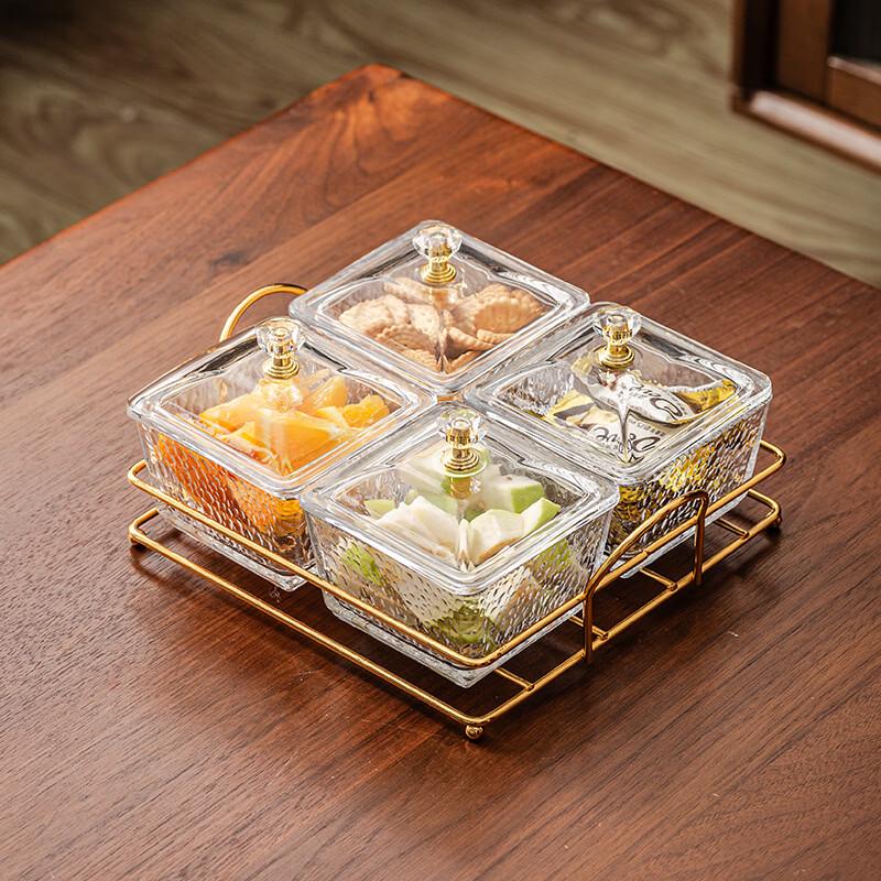 Hammered Glass Divided Serving Platter