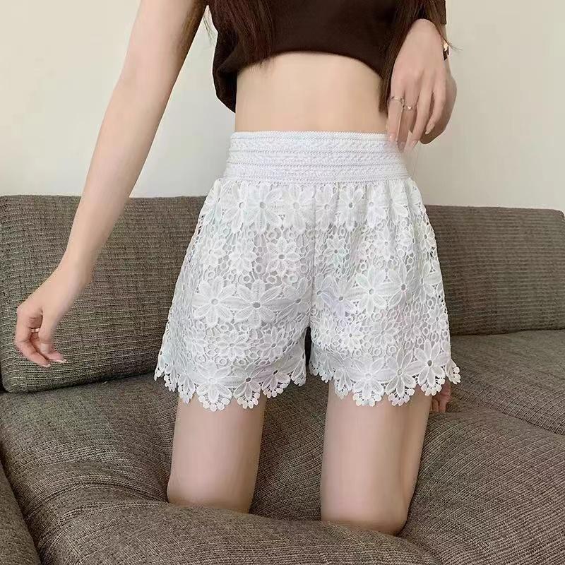 Pantaloni de siguranță Lolita din dantelă florală Pantaloni scurți de vară Jupon Chiloți pentru fete Pantaloni scurți largi prințesă de modă