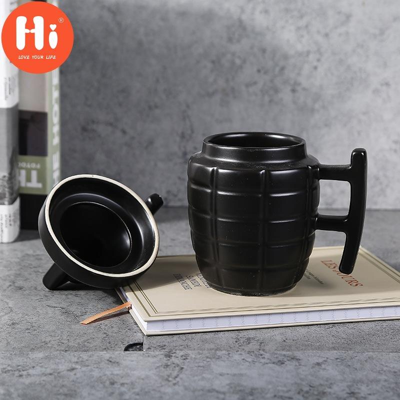 Hi Creative Grenade with Lid Ceramic Mug Coffee Cup Personalized Gift