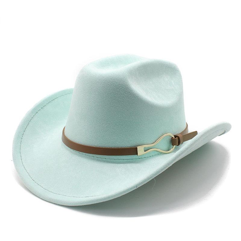 Adjustable Western Cowboy Hat Felt Wide Brim For Men Women