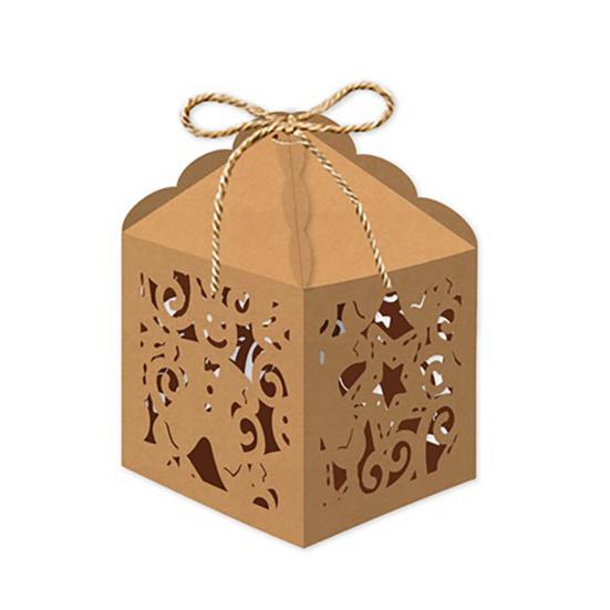 6 Pcs Christmas Gift Boxes Reusable Hollow Design Paper Candy Box for Birthday Bridal Shower Wedding Christmas Party Favors Holder
