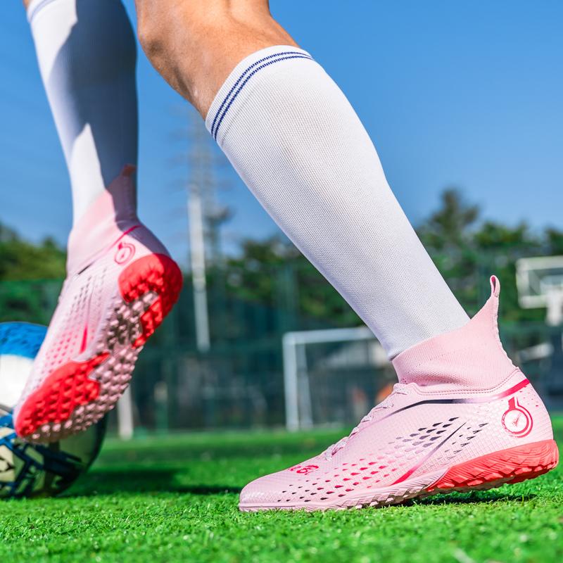 33-46 Men's/Women's Football Boots Rubber Soft Sole Short Nails Artificial Turf Youth Kids Football Shoes