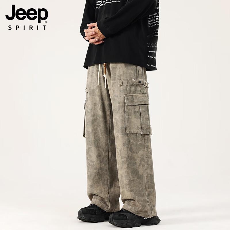 JEEP SPIRIT Men s Heavy Duty Camo Straight Loose Fit Jeans 3XL
