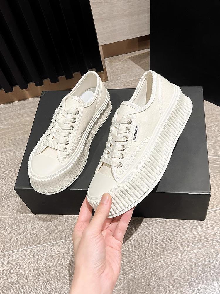 Canvas shoes women's 2025 new platform biscuit shoes spring and summer Xiaoxiangfeng women's shoes casual board shoes versatile little white shoes