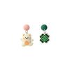 Japanese Cute Dripping Oil Flower Bear Color Matching Earrings Simple Niche Design Earrings Women
