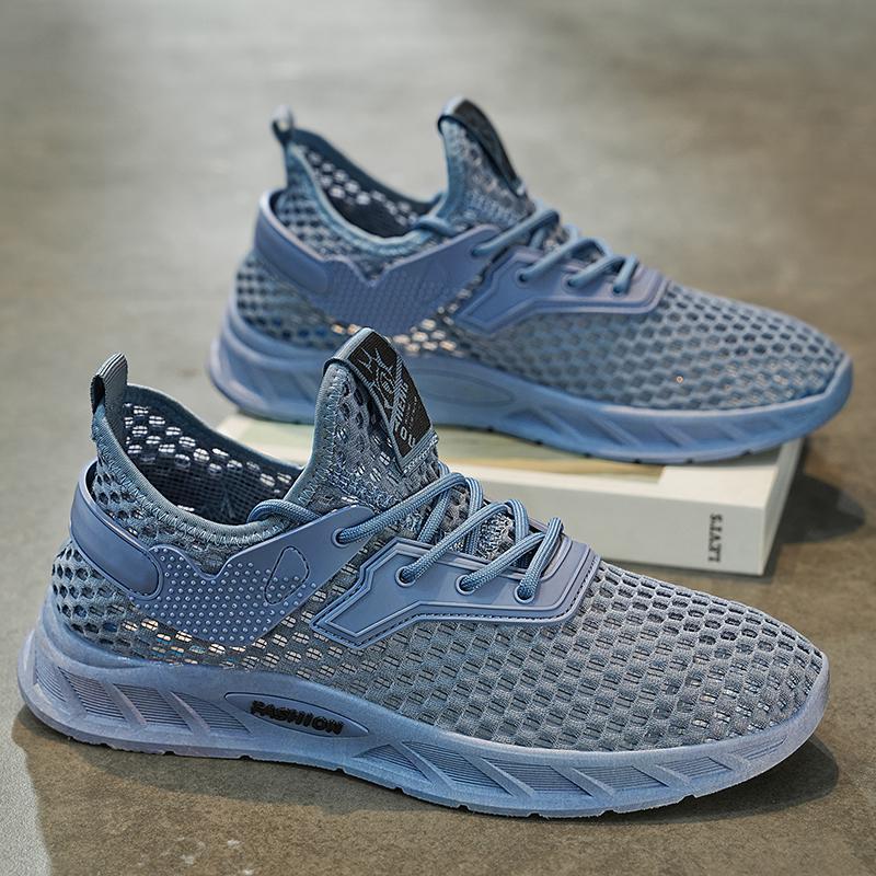 

Men s shoes summer breathable thin mesh hollow mesh sports running casual flying woven tide shoes student lightweight mesh shoes 44