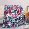 Custom Name Bayern München Flannel Blanket, High Quality Comfortable for All Seasons, Home Decor, Warmth and Comfort