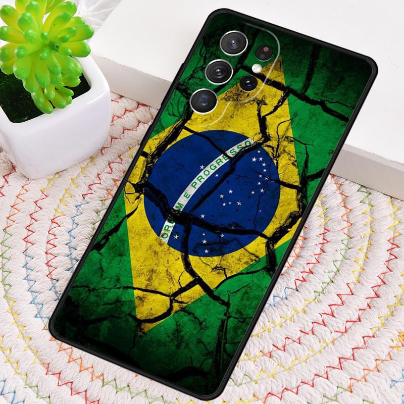 Brazil Flag Phone Case for Samsung Galaxy Note 10 Pro S26 Ultra S23 S24 FE S25 S21 S22 PLUS Shockproof Cove