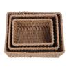 3Pcs Storage Basket Set Stackable Decorative Woven Storage Baskets Desk Organizer for Home Kitchen Living Room Bathroom
