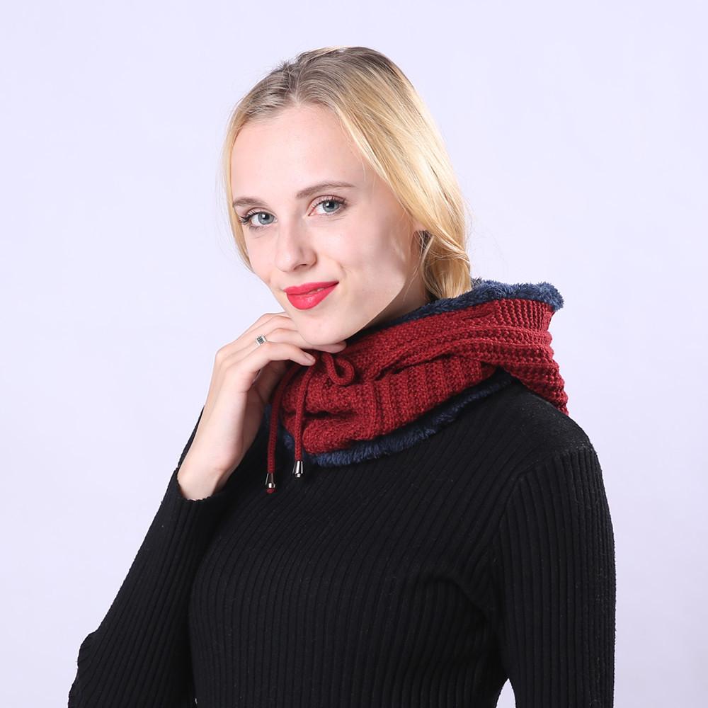 Women's Pullover Stripe One Piece Plush Thickened Riding Ear Protector Knitted Warm Hat