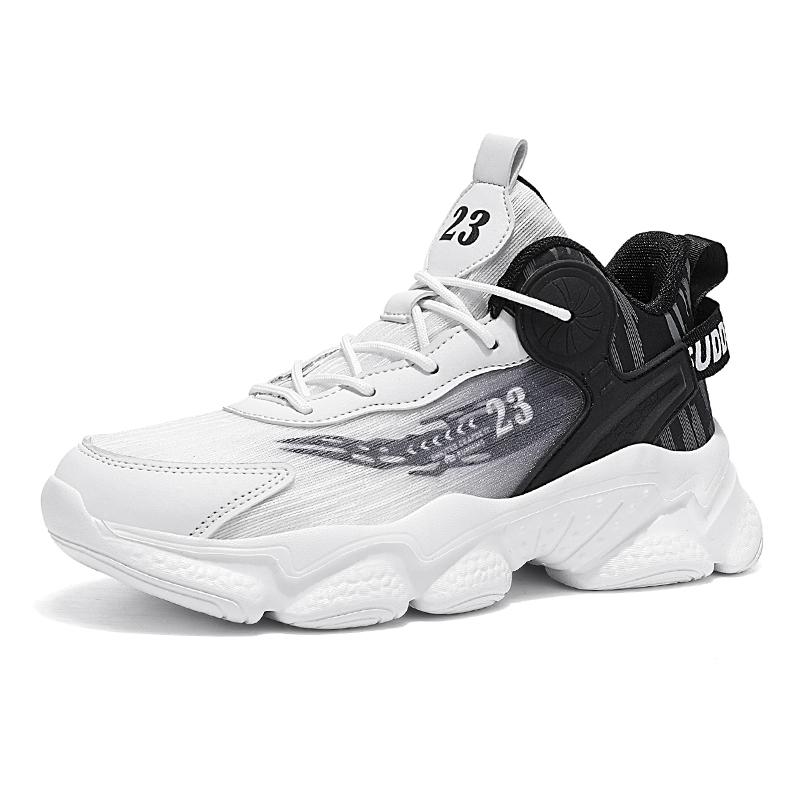 Mens Basketball Shoes Cushioning Field Training Sneakers Antibacterial Breathable Outdoor Teen Casual Basketball Shoes for Man