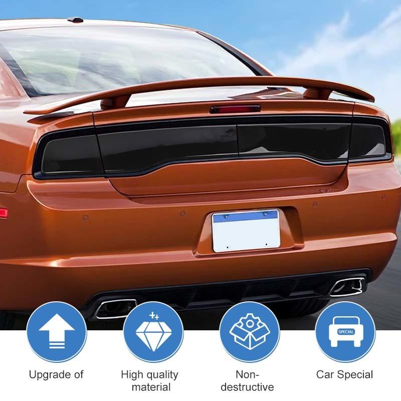 Taillights Covers Rear Lamp Housing ABS Tail Light Decoration For Dodge Charger 2011-2014 Exterior Accessoriess (Smoked Black)
