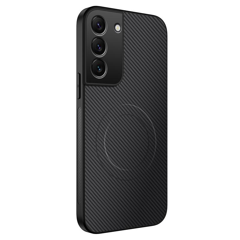 Magnetische Hülle aus Kohlefaser für Samsung Galaxy S25 Edge S24 Ultra S23 FE S22 S21 Plus S20 FE Stoßfeste Bumper-Abdeckung S25 Plus