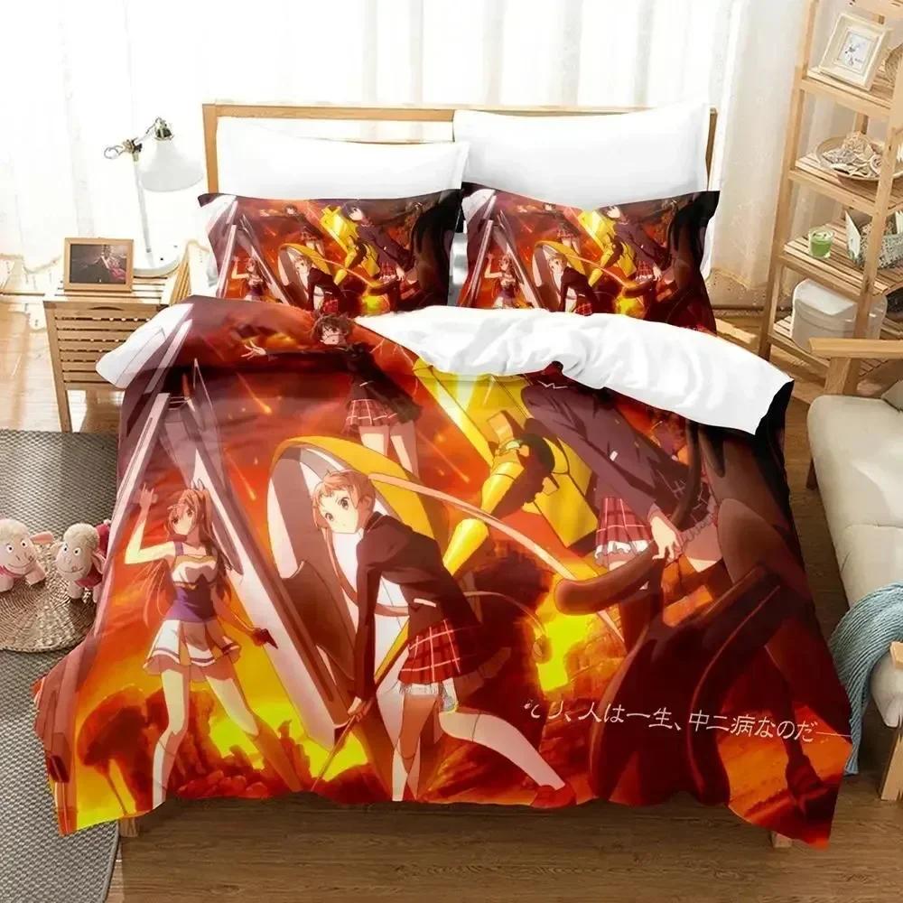 

Comforter Kawaii Girl Love Chunibyo Other Delusions Bedding Set Printed With Soft Queen King Size Bedclothes Home Comforter (quilt)-EU Single(135*200cm)3pcs