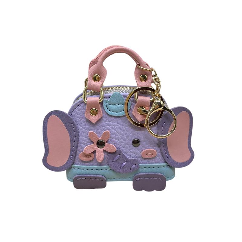 

Mini Elephant Coin Purse Cute Cartoon Wallet Portable Zipper Pouch for Kids Students Travel Pocket Money Storage фіолетовий