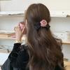 Elegant Bow Camellia Hairpin Female Super Fairy Half Tied Hair At Back Of Head Duckbill Clip Temperament Meatball Straight