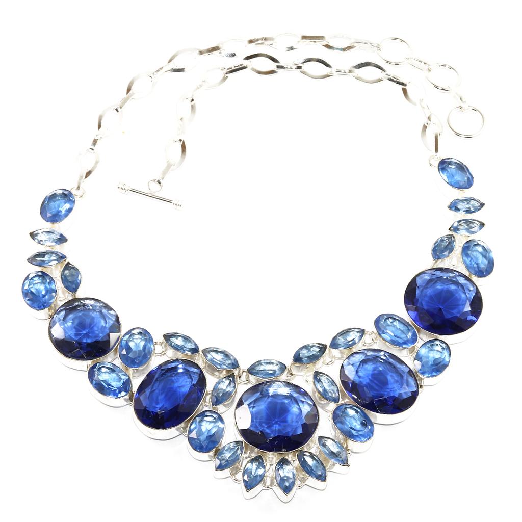 Tanzanite Quartz Gemstone Friends Silver Jewelry Necklace 16-18''