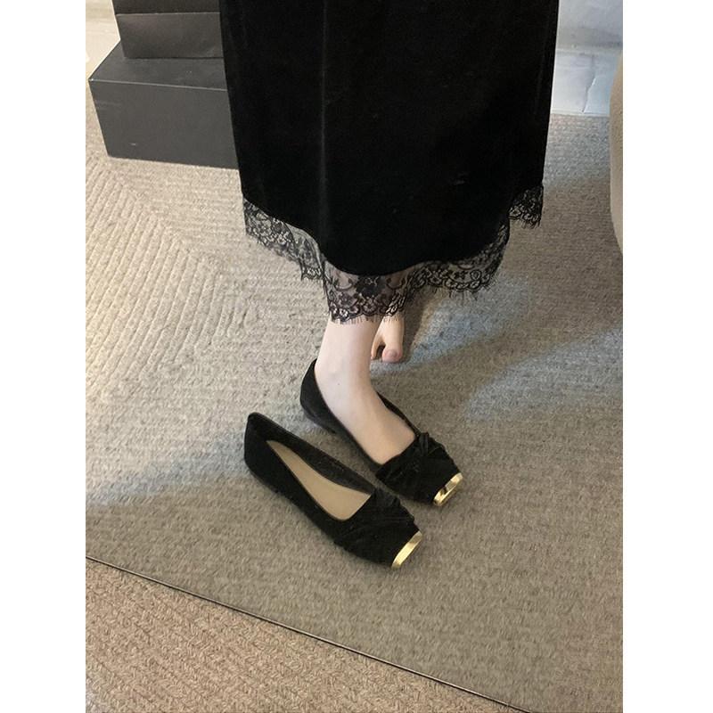 Flat-bottomed High-end Single Shoe for Women, New Style Square-toe Shoes Devotion